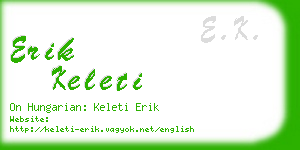 erik keleti business card